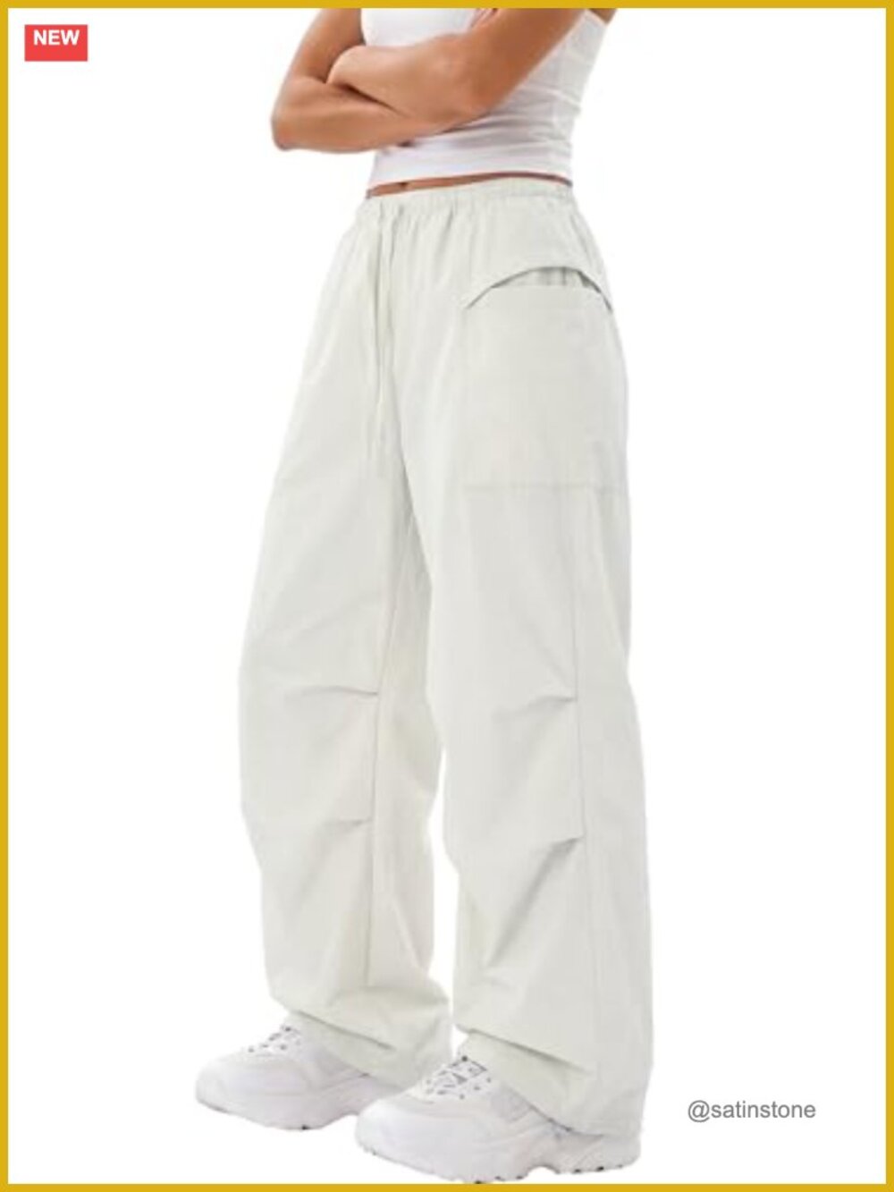 Y2K Baggy Cargo Pants Women's Quick-Dry Hiking Pants Drawstring Elastic Waist